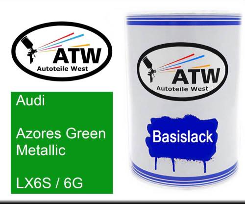 Audi, Azores Green Metallic, LX6S / 6G: 500ml Lackdose, von ATW Autoteile West.